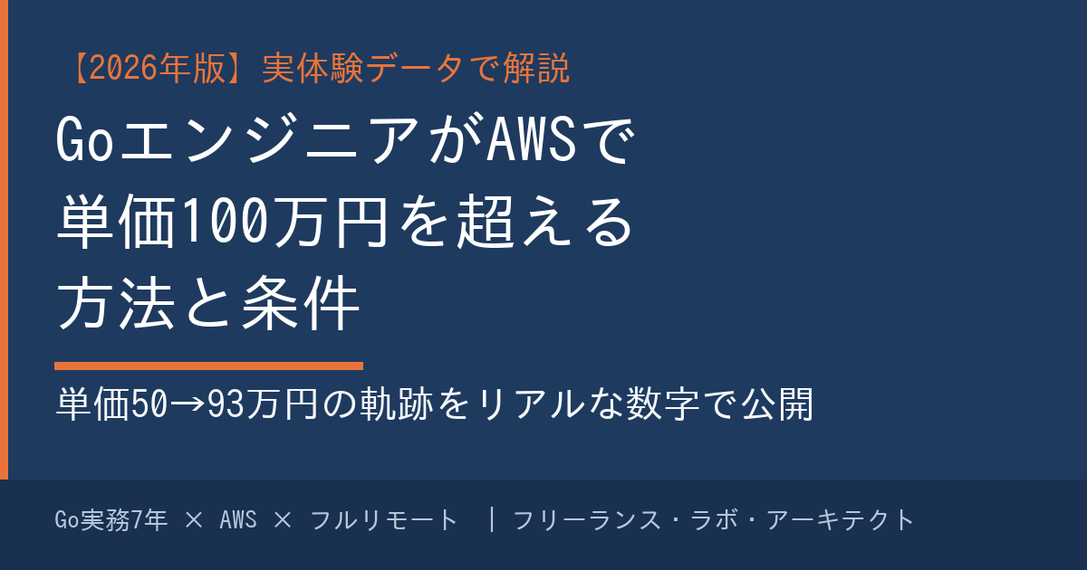 GoエンジニアがAWSで単価100万円を超える方法と条件(2026年版)