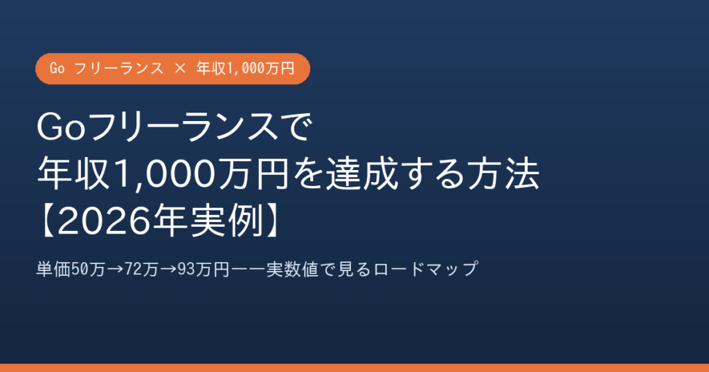 Goフリーランスで年収1000万円を達成する方法のアイキャッチ画像